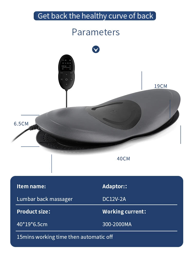 Lumbar massager, electric waist vibration hot compress lumbar traction device, relaxing household lumbar soothing devi