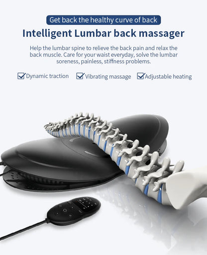 Lumbar massager, electric waist vibration hot compress lumbar traction device, relaxing household lumbar soothing devi