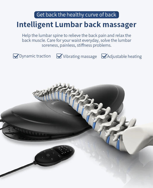 Lumbar massager, electric waist vibration hot compress lumbar traction device, relaxing household lumbar soothing devi