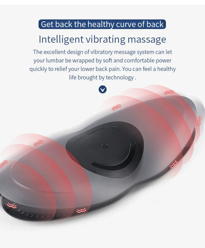Lumbar massager, electric waist vibration hot compress lumbar traction device, relaxing household lumbar soothing devi